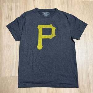 Wright & Ditson Pittsburgh Pirates Heather Charcoal Distressed Logo T-Shirt
